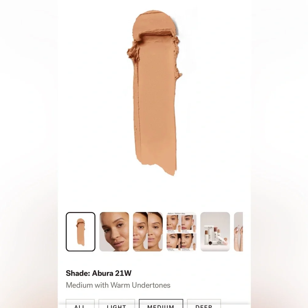 ILIA Skin Rewind Foundation Stick Abura 21W Medium with Warm Undertones